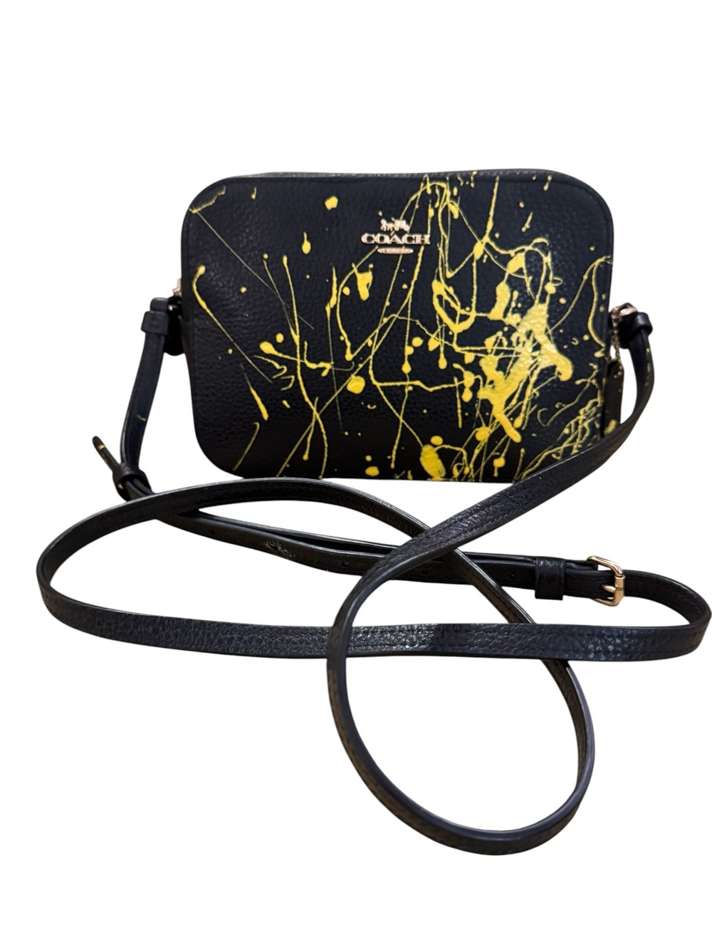 Coach Mini Camera Bag 2021 with Added Yellow Splatter COA